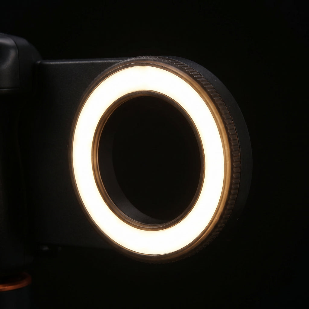 Primer plano del aro de luz encendido