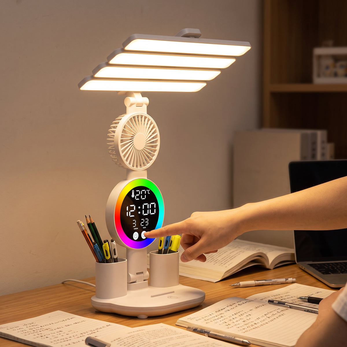 Lámpara Ventilador Cozy control táctil