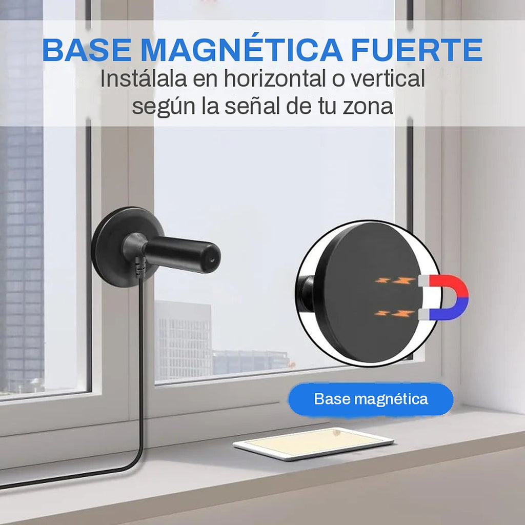 Antena de TV con base magnética fuerte