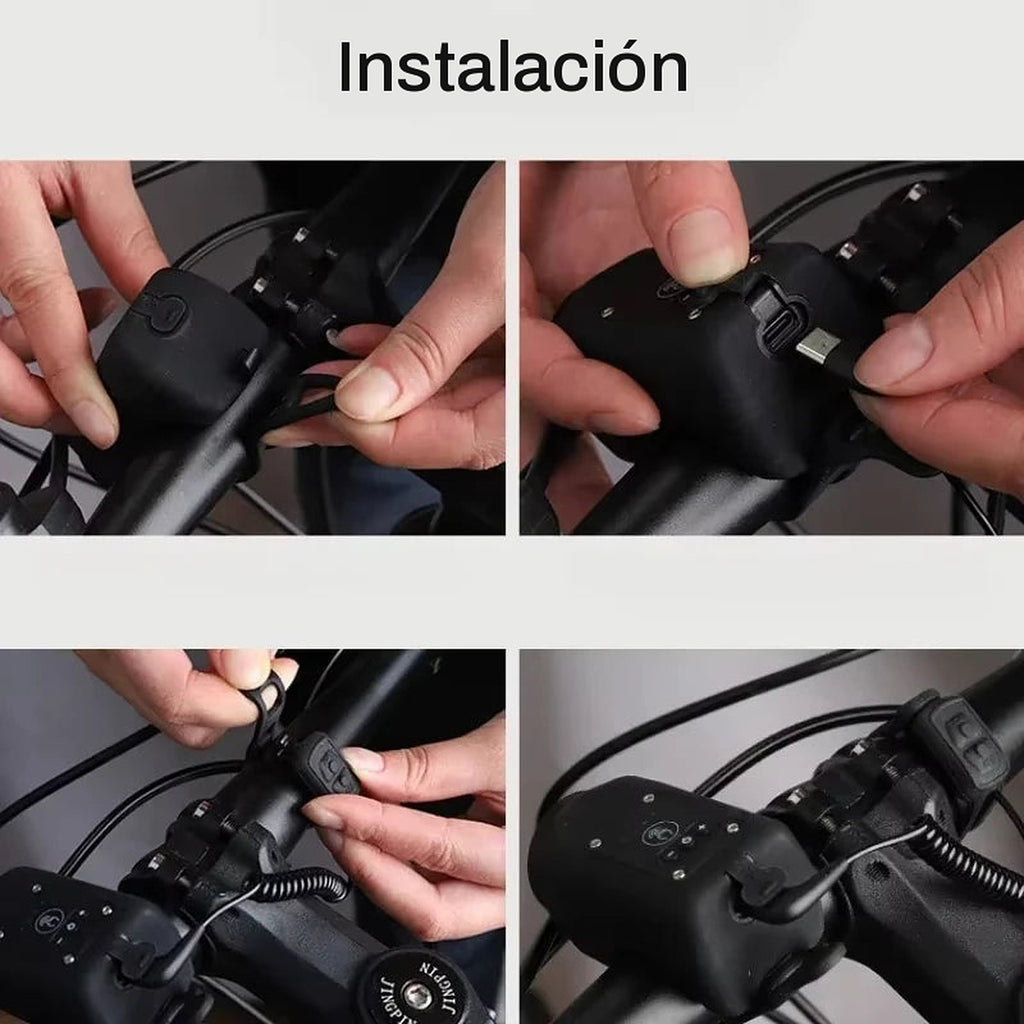 Instalación de la bocina con luz en el manubrio