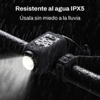 Bocina con luz para bicicleta resistente al agua IPX5