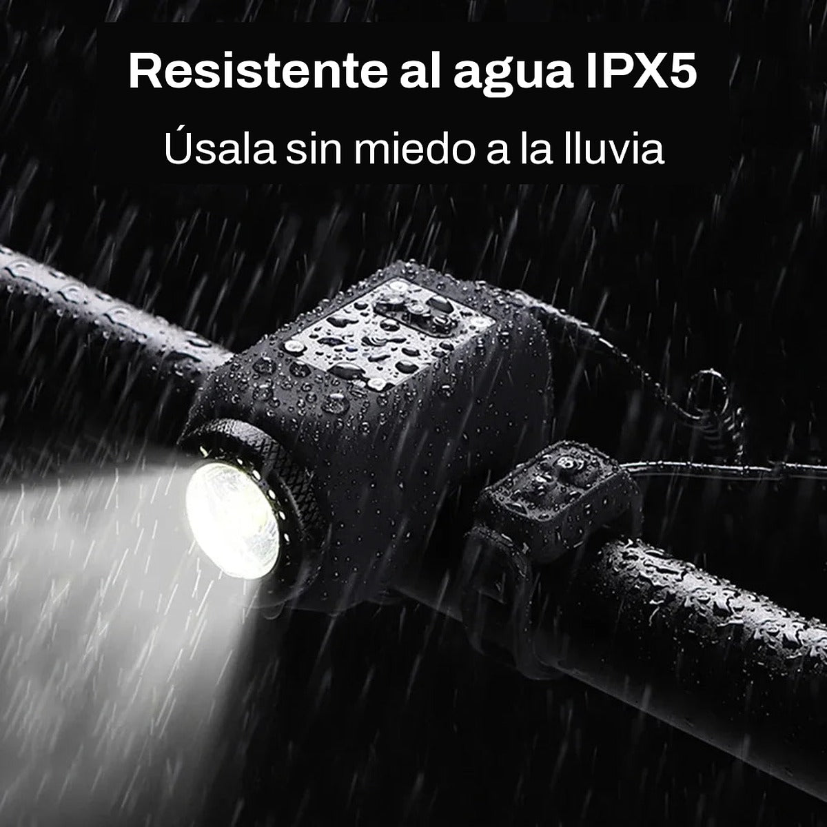 Bocina con luz para bicicleta resistente al agua IPX5