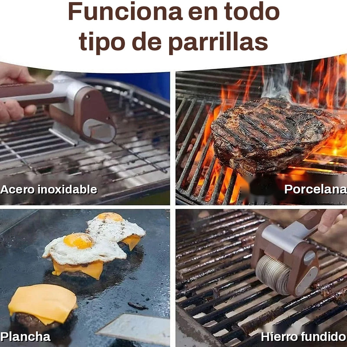 Cepillo eléctrico para todo tipo de parrillas
