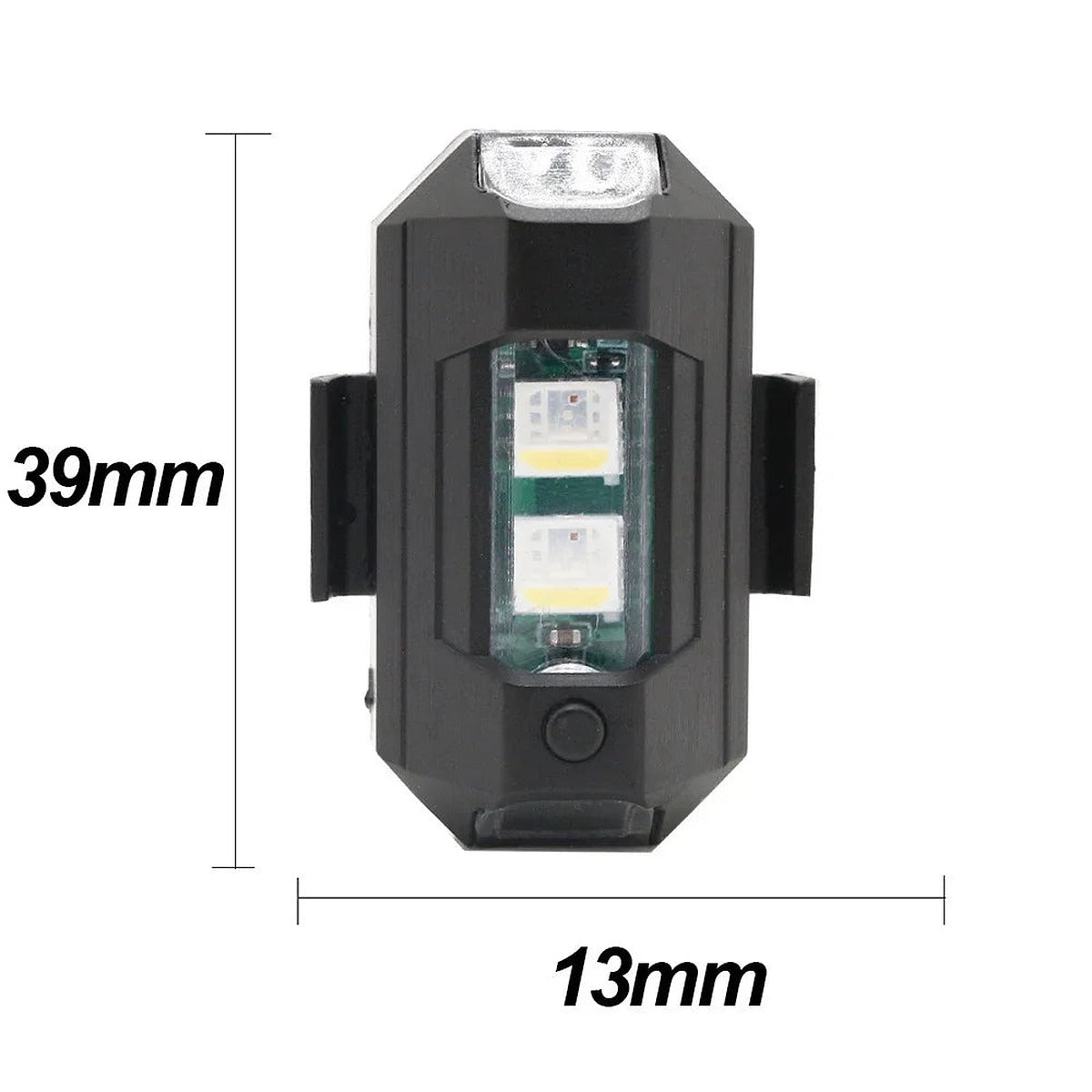 Medidas de la luz para ciclistas: 39 × 13 mm