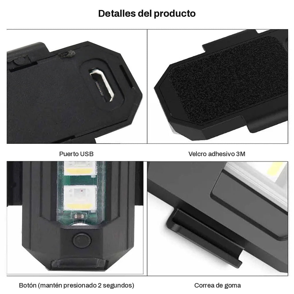 Detalles de la luz de emergencia para ciclistas