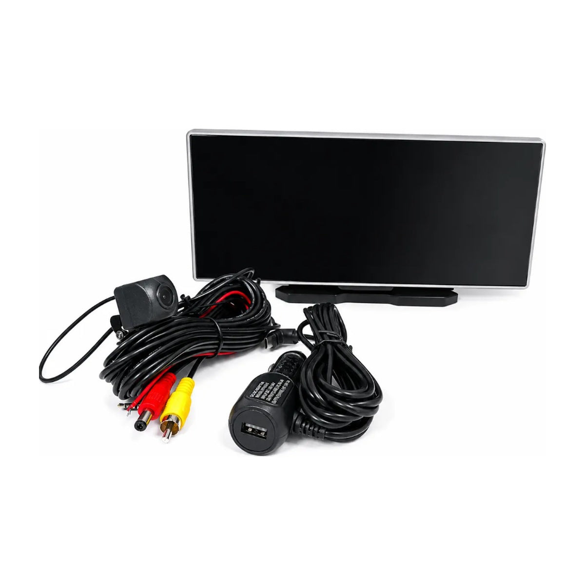 Pantalla CarPlay de 10 pulgadas con cámara de reversa, cables y cargador para carro