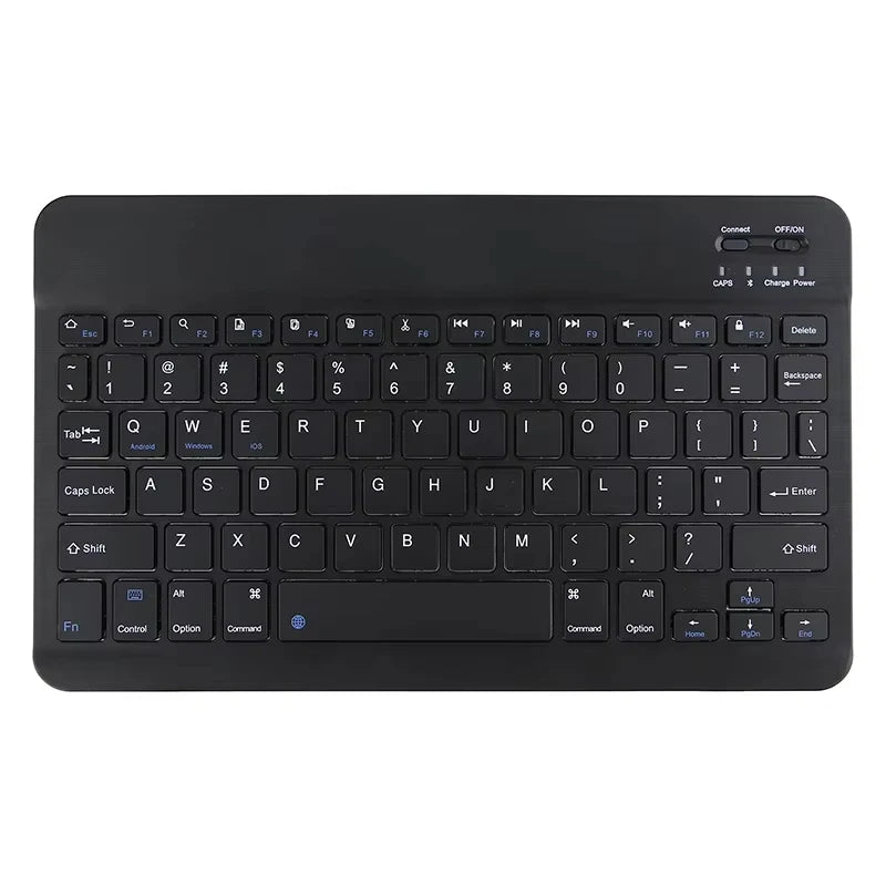 Teclado inalámbrico Bluetooth negro, delgado y recargable