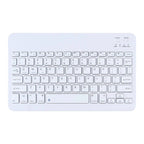 Teclado inalámbrico Bluetooth de 10 pulgadas, color blanco