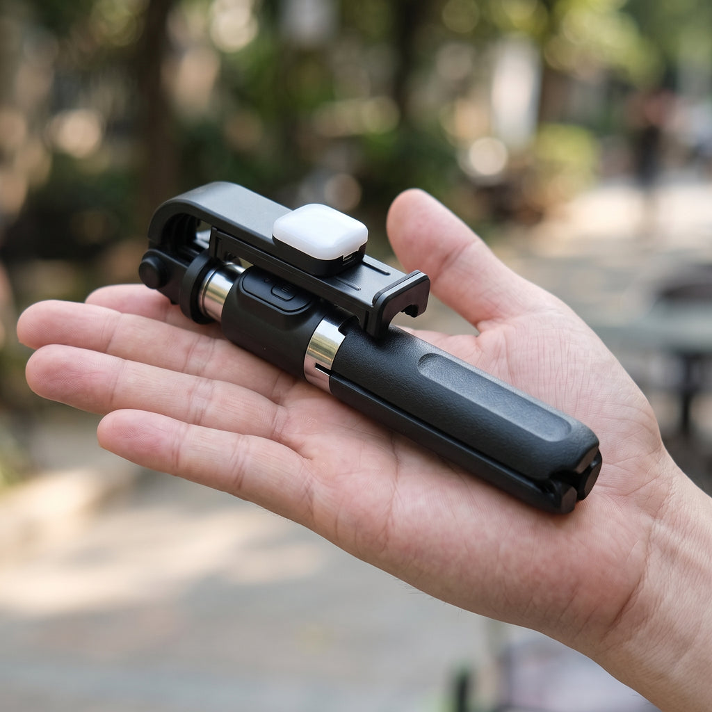 Selfie Stick L02S plegado en mano